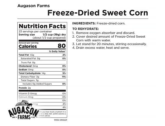 Augason Farms: Freeze-Dried Sweet Corn Can Can